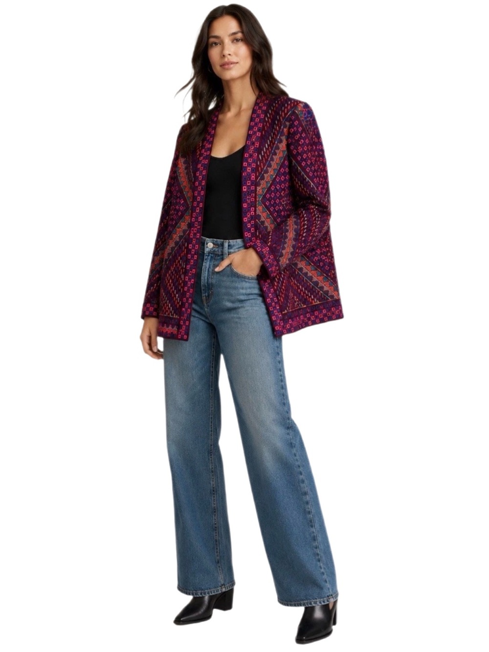 BCBGMAXAZRIA Runway Chad Jacquard Jacket  Oversized Women’s Size M